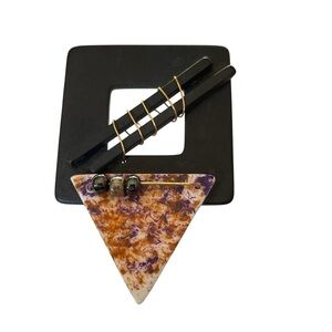 Signed 1980's Alexis Ka Memphis Modernist Acrylic Brooch